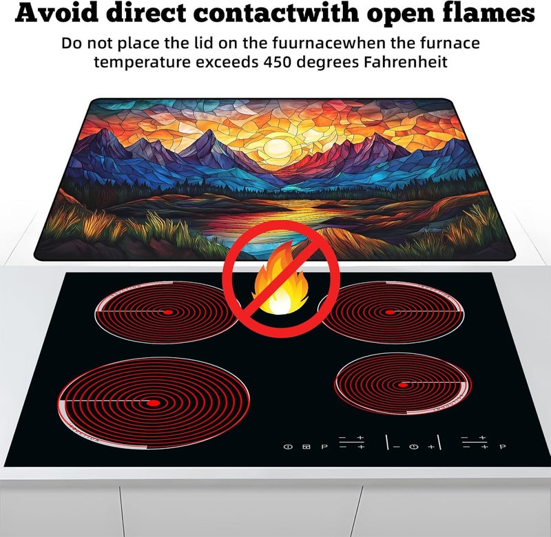 AOHMPT Multi-Design Stove Top Cover for Glass/Electric Stoves - 3-in-1 Heat-Resistant Protector Mat, Non-Slip Drying Rack 28"x20" - Image 3
